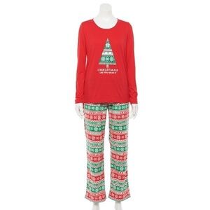 New Women's Christmas Holidays 2 Piece Pajamas Set